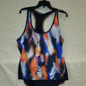 Athleta Blue and Orange Abstract Tank Top